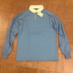 Gant Men's Blue Rugger Long Sleeve Polo Shirt Size Medium - NWT